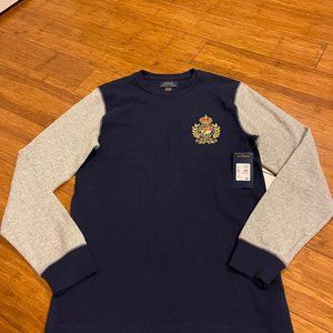 Polo Ralph Lauren Crest Long SleeveThermal Pajama shirt NWT Size M MPW01H Navy